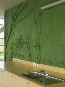 dit is een groen wandkleed
